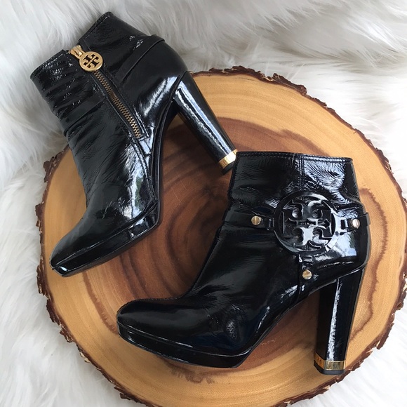 Tory Burch Shoes - Tory Burch patent leather inside zip heeled boots